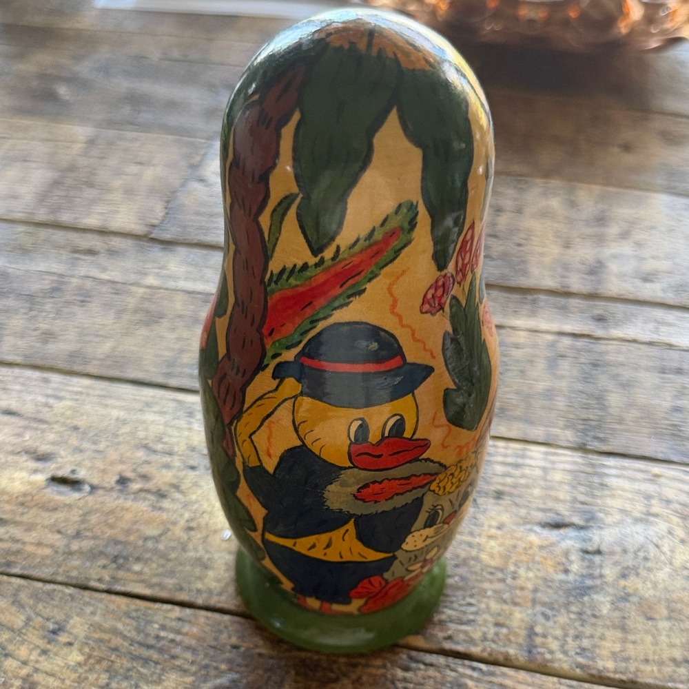 Colorful Vintage Wooden Matryoshka Doll - Picture 3 of 6